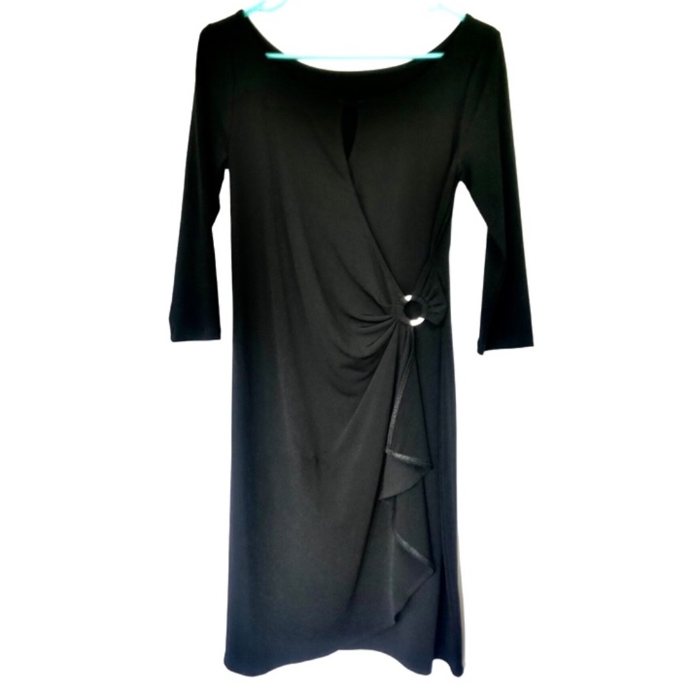 White House Black Market Faux Wrap Dress Black